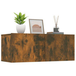 Berkfield Tv Cabinets 2 Pcs Smoked Oak 80X30X30 Cm Engineered Wood - thumbnail 4
