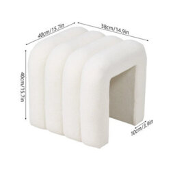 White U Shaped Footstool Ottoman Shoe Changing Seat Dressing Stool Piano Stool - thumbnail 2