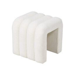 White U Shaped Footstool Ottoman Shoe Changing Seat Dressing Stool Piano Stool - thumbnail 6