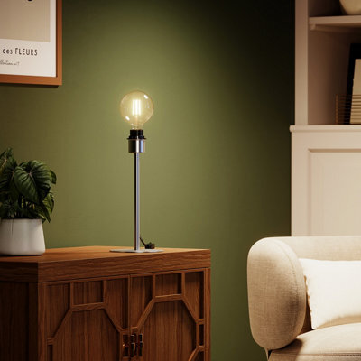GoodHome Willet Brushed Nickel Table Lamp Base - image 1