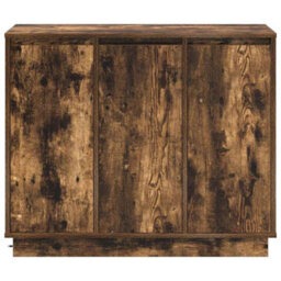 Berkfield Modern Sideboard With Led In Smoked Oak - 90X32X75 Cm - Made Of Engineered Wood - thumbnail 8