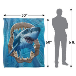 Jq Licensing Hunting Shark Supersoft Blanket Multicoloured (One Size) - thumbnail 5
