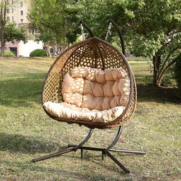 Alston Double Garden Hanging Egg Chair - Cream - thumbnail 2