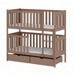 Arte David Milk Chocolate Wooden Bunk Bed With Storage & 2 Bonnell Mattresses 90 X 190 Cm - thumbnail 1