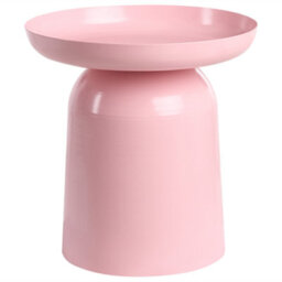 Beliani Side Table Torrens Metal Pastel Pink - thumbnail 1