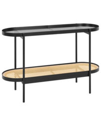 Wyld And Coco Viennese Console Table Black - Tempered Glass Top, Viennese Braid Shelf, 120 X 42 Cm - thumbnail 3