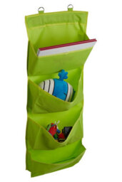Orsina Over Door Hanging Organiser In Lime Green, 4-Pocket Fabric Storage With Metal Hooks, Space-Saving Solution - thumbnail 2