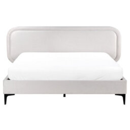 Beliani Bed Velvet Suzette 160 X 200 Cm (Eu King Size) Light Grey - thumbnail 5