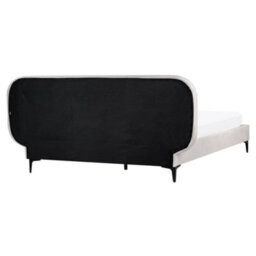 Beliani Bed Velvet Suzette 160 X 200 Cm (Eu King Size) Light Grey - thumbnail 6