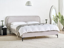 Beliani Bed Velvet Suzette 160 X 200 Cm (Eu King Size) Light Grey - thumbnail 2