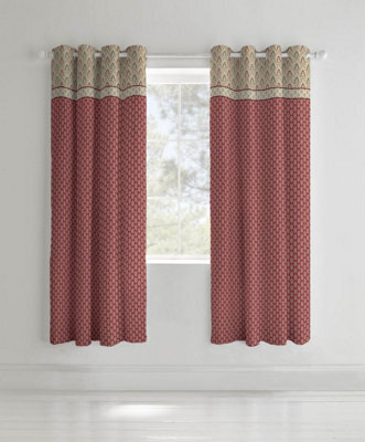 Catherine Lansfield Kashmir Paisley 66X72 Inch Eyelet Curtains Two Panels Natural - image 1
