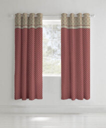 Catherine Lansfield Kashmir Paisley 66X72 Inch Eyelet Curtains Two Panels Natural - thumbnail 1
