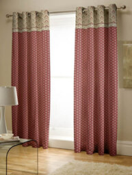 Catherine Lansfield Kashmir Paisley 66X72 Inch Eyelet Curtains Two Panels Natural - thumbnail 2