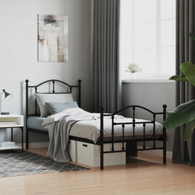 Berkfield Metal Bed Frame With Headboard And Footboard Black 90X200 Cm - image 1
