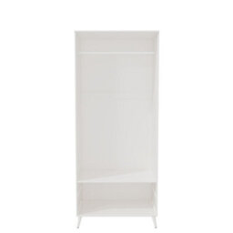 Urbn-Living Urbnliving 180Cm Height White Wardrobe With 2 Door 2 Drawer Modern Bedroom Clothes Storage Hanging Rail - thumbnail 7