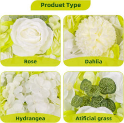 London Boutique Green Artificial Flower Wall Panels, 12 Pack 38 X 38 Cm, 3D Silk Rose Backdrop, Wedding Party Photo Wall Decor - thumbnail 4