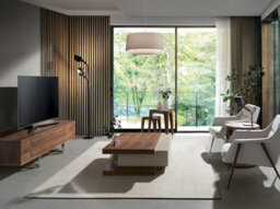Angel Cerda Elegant Triangular Corner Table In Tempered Glass And Walnut - thumbnail 3