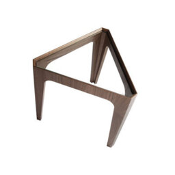 Angel Cerda Elegant Triangular Corner Table In Tempered Glass And Walnut - thumbnail 6