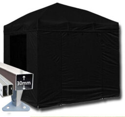 Crocodile Trading 3M X 3M Trader-Max 30 Commercial Instant Shelter Pop Up Gazebos Frame, Canopy & Sides - Black - thumbnail 1