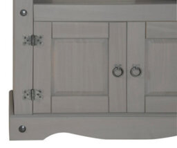 Mercers Furniture Corona Grey Wax Corner Tv Unit 2 Door 1 Shelf Cabinet Stand Solid Wood Mexican Pine Wooden - thumbnail 4