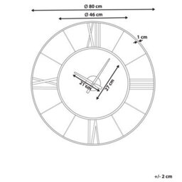 Beliani Wall Clock Blamere 80 Cm Metal Gold - thumbnail 3