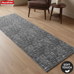 Floordirekt Tessaro Polyamide Carpet Runner Non Slip Easy Clean Hardwearing Kitchen Hallway Anthracite 80 X 100 Cm - thumbnail 3