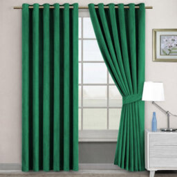 Bedlooms Emerald Green Crushed Velvet Curtains Blackout Thermal Insulated Eyelet Curtain (Pair) 66 X 90 Inches With Tie Back Two - thumbnail 9