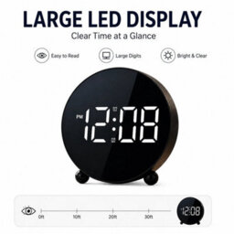 Large Digital Led Bedside Round Alarm Clock - thumbnail 1