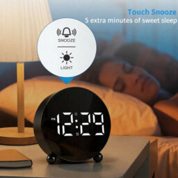 Large Digital Led Bedside Round Alarm Clock - thumbnail 6