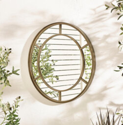 Furniturebox Uk Alnwick Bronze Medium Round Window 70Cm Garden Mirror