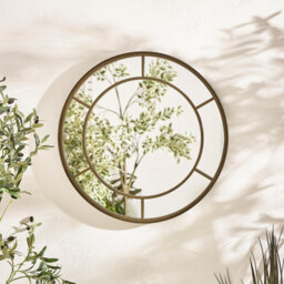 Furniturebox Uk Alnwick Bronze Medium Round Window 70Cm Garden Mirror - thumbnail 2