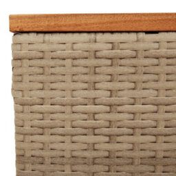 Walplus Garden Table Beige 55X55X37 Cm Poly Rattan And Acacia Wood - thumbnail 7