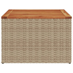 Walplus Garden Table Beige 55X55X37 Cm Poly Rattan And Acacia Wood - thumbnail 5