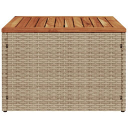 Walplus Garden Table Beige 55X55X37 Cm Poly Rattan And Acacia Wood - thumbnail 4
