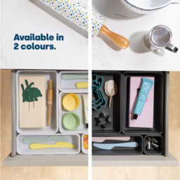 Livivo 8Pc Interlocking Drawer Organiser Grey - thumbnail 8