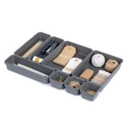 Livivo 8Pc Interlocking Drawer Organiser Grey