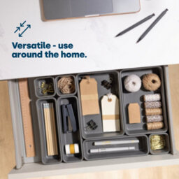 Livivo 8Pc Interlocking Drawer Organiser Grey - thumbnail 4