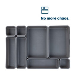 Livivo 8Pc Interlocking Drawer Organiser Grey - thumbnail 6