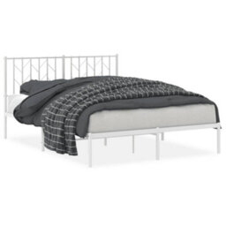 Berkfield Metal Bed Frame Without Mattress With Headboard White 140X200Cm - thumbnail 2