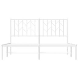 Berkfield Metal Bed Frame Without Mattress With Headboard White 140X200Cm - thumbnail 5
