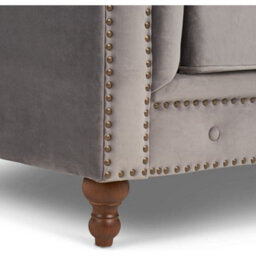 Furniture 48 Wellington Chesterfield Light Grey Velvet 2 Seater Sofa - thumbnail 6