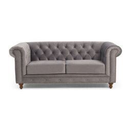 Furniture 48 Wellington Chesterfield Light Grey Velvet 2 Seater Sofa - thumbnail 8