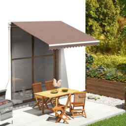 Walplus Replacement Fabric For Awning Garden Sun Shade Canopy Gazebo For Back Door, Porch, Patio Brown 3X2.5 M