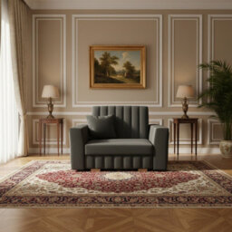 Viva Glam I Upholstered Sofa Bed For Living Room With Storage Chipboard Frame Wooden Slats 115X98X85Cm Graphite - thumbnail 3