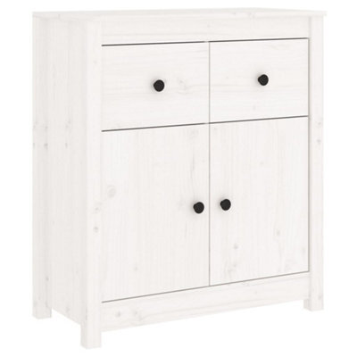 Berkfield Rustic Sideboard White 70X35X80 Cm Solid Wood Pine - image 1