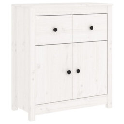 Berkfield Rustic Sideboard White 70X35X80 Cm Solid Wood Pine - thumbnail 1