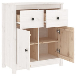 Berkfield Rustic Sideboard White 70X35X80 Cm Solid Wood Pine - thumbnail 6