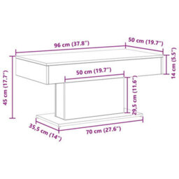 Walplus Coffee Table Black Oak 96 X 50 X 45 Cm Engineered Wood - thumbnail 9