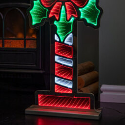 Samuel Alexander 90Cm Light Up Santa Stop Here Sign Christmas Infinity Decoration With Leds - thumbnail 8