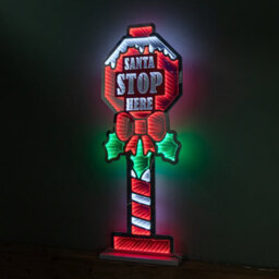 Samuel Alexander 90Cm Light Up Santa Stop Here Sign Christmas Infinity Decoration With Leds - thumbnail 3
